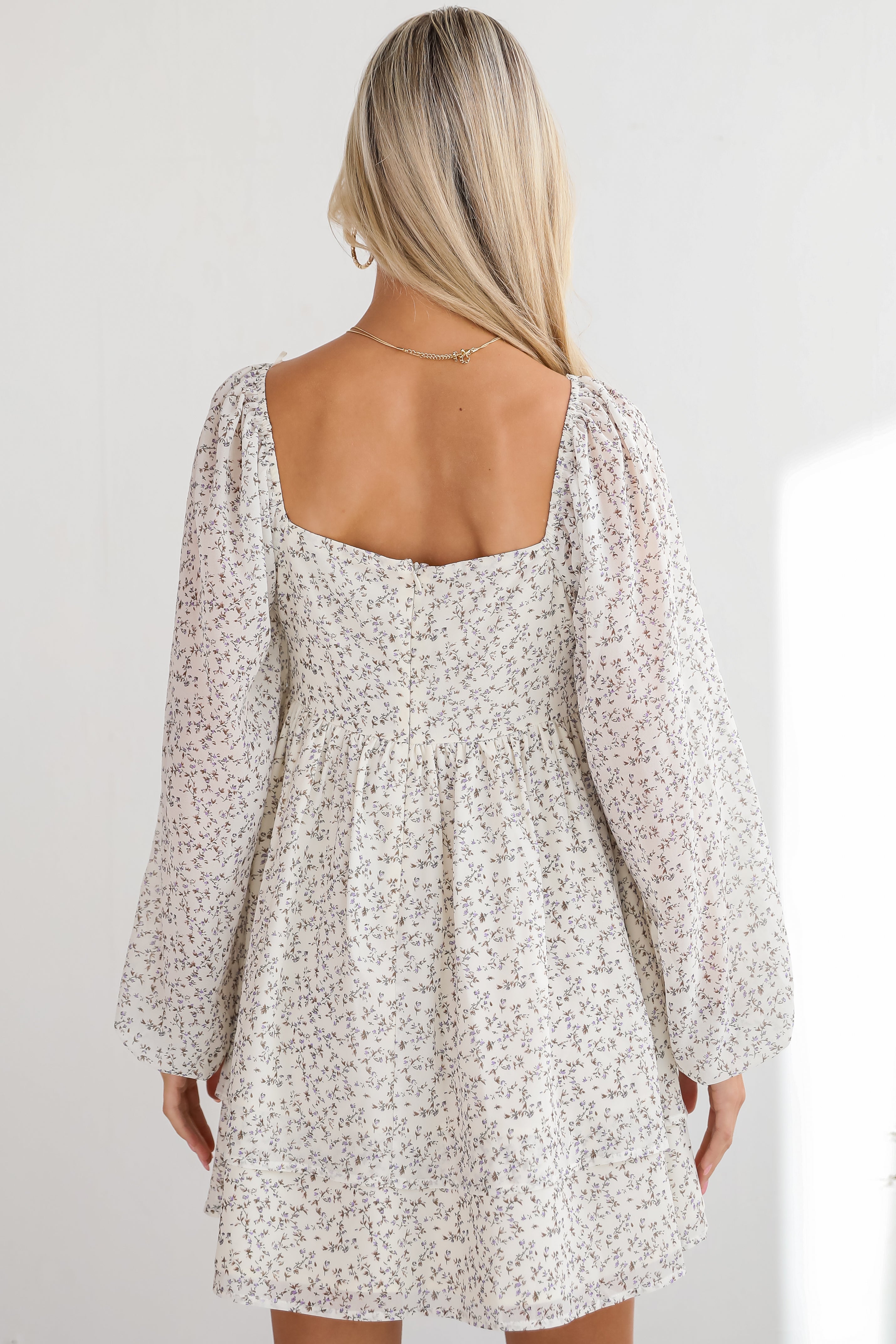 Completely Charismatic Ivory Floral Mini Dress