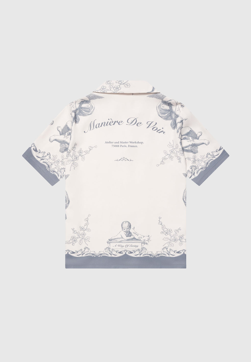 Signature Baroque Resort Shirt - Cream/Grey