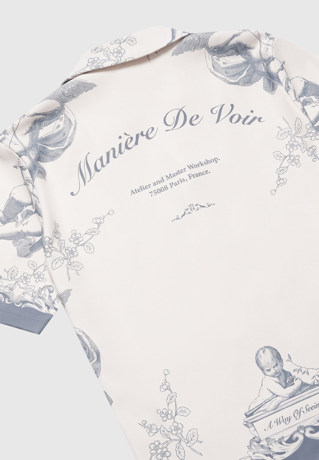 Signature Baroque Resort Shirt - Cream/Grey