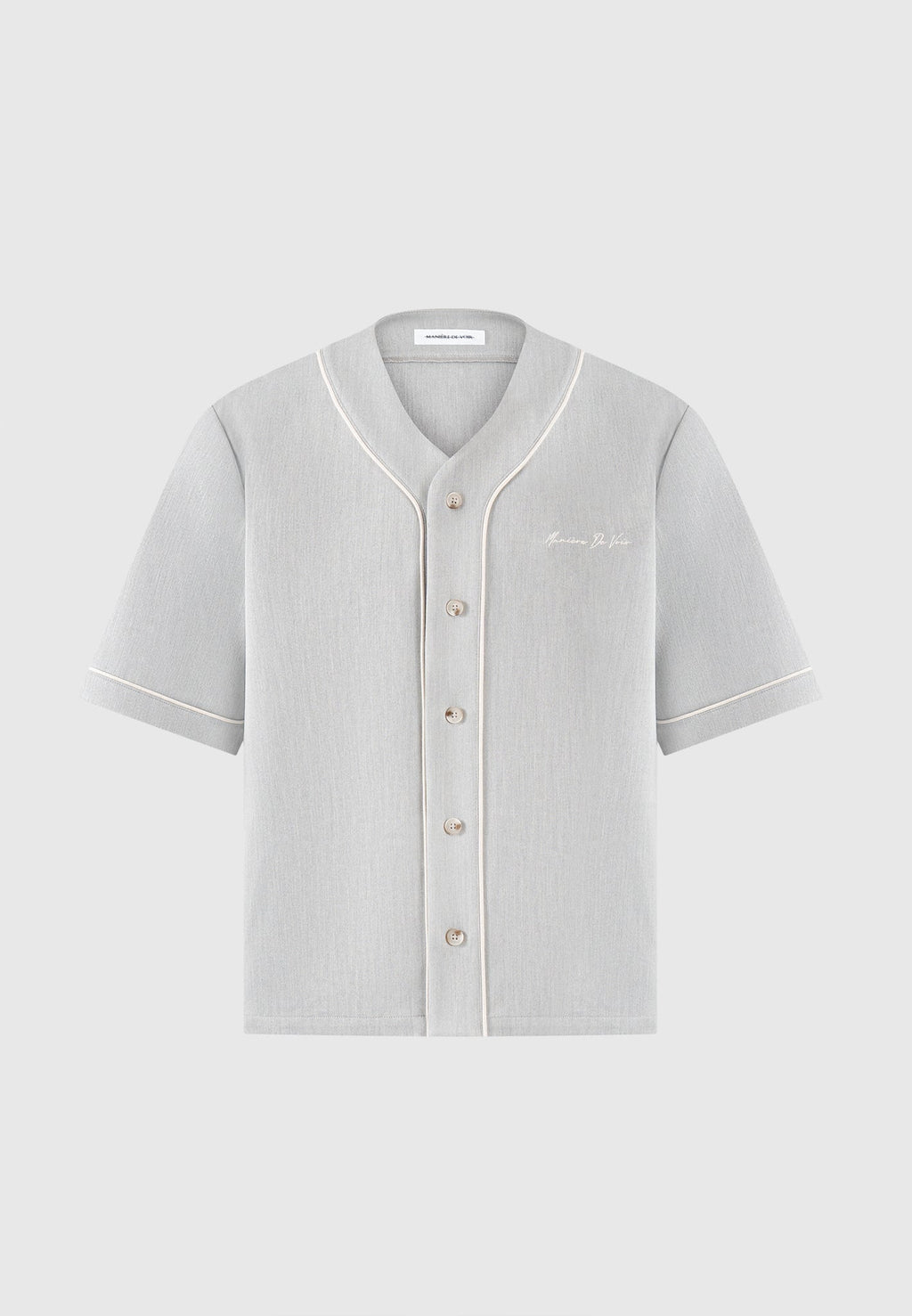 Signature Boxy Baseball Shirt - Grey