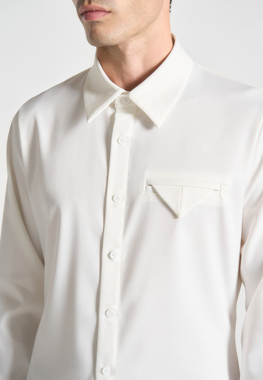 Slim Fit Tailored Stretch Shirt - White