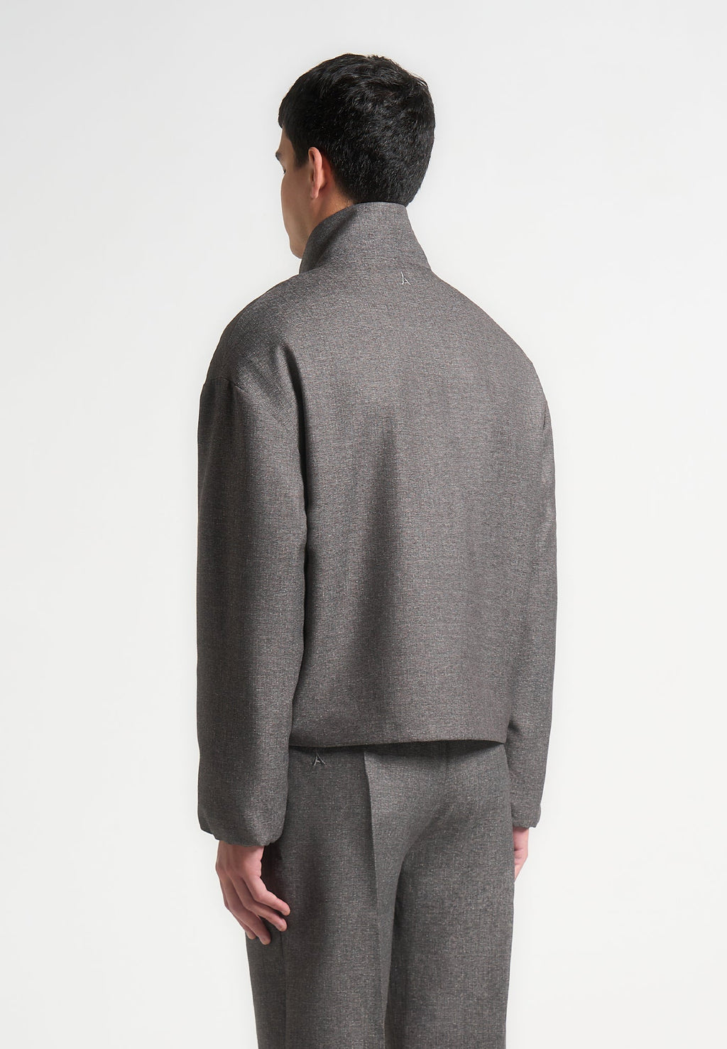 Tailored Funnel Neck Jacket - Grey