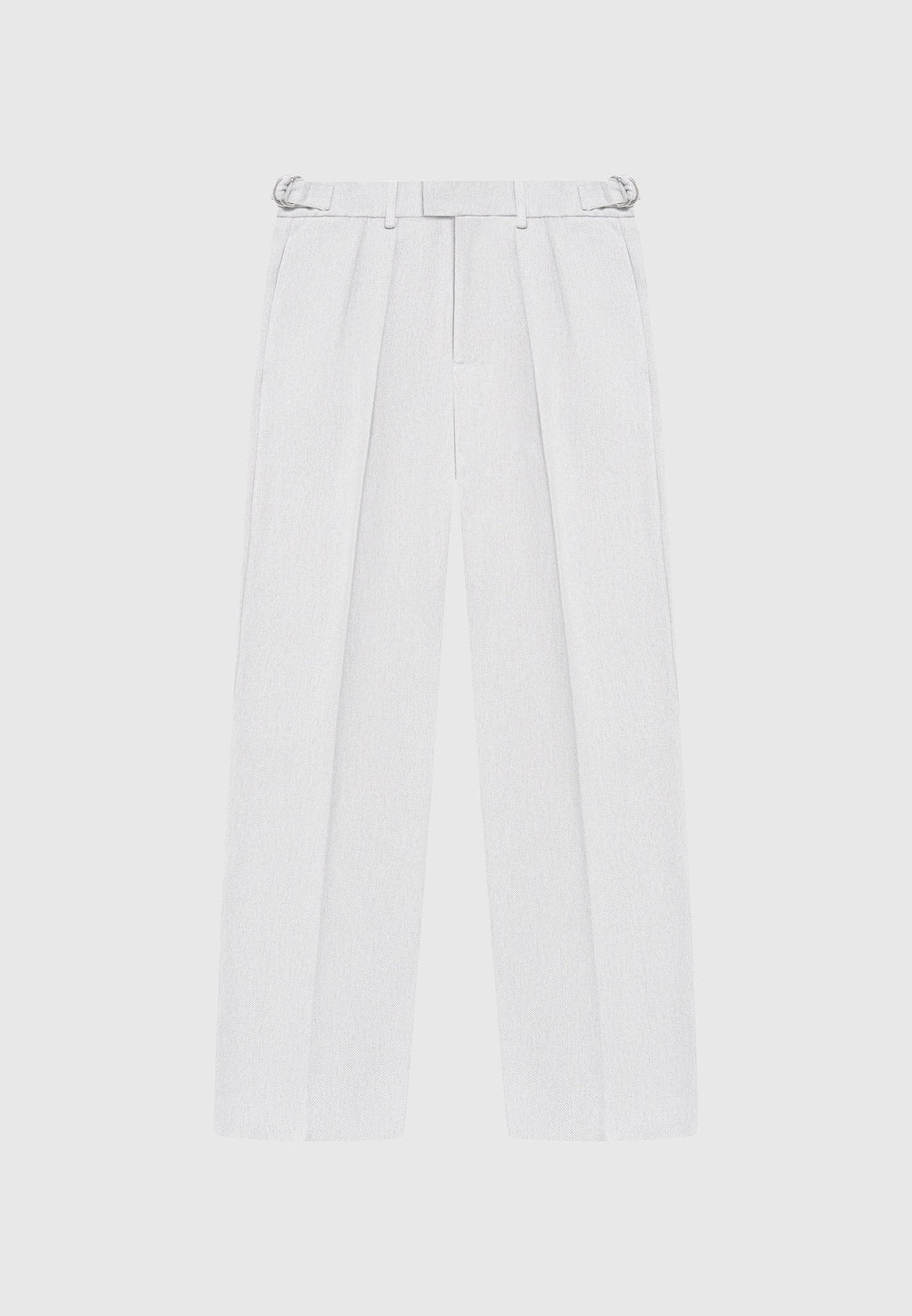 Relaxed Fit Textured Pleated Tailored Trousers - Grey