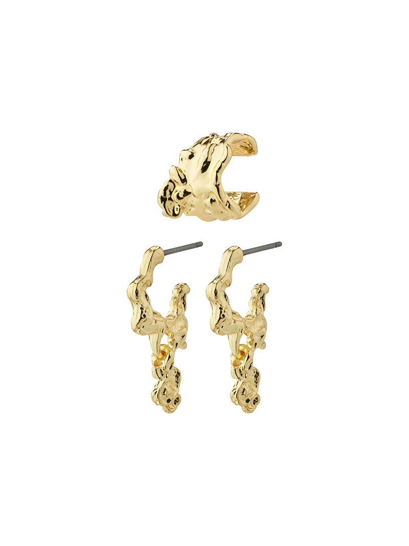 Rhythm Hoop & Cuff Earring Set by Pilgrim