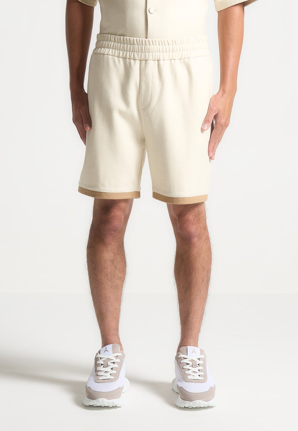 Wool Shorts - Cream/Brown