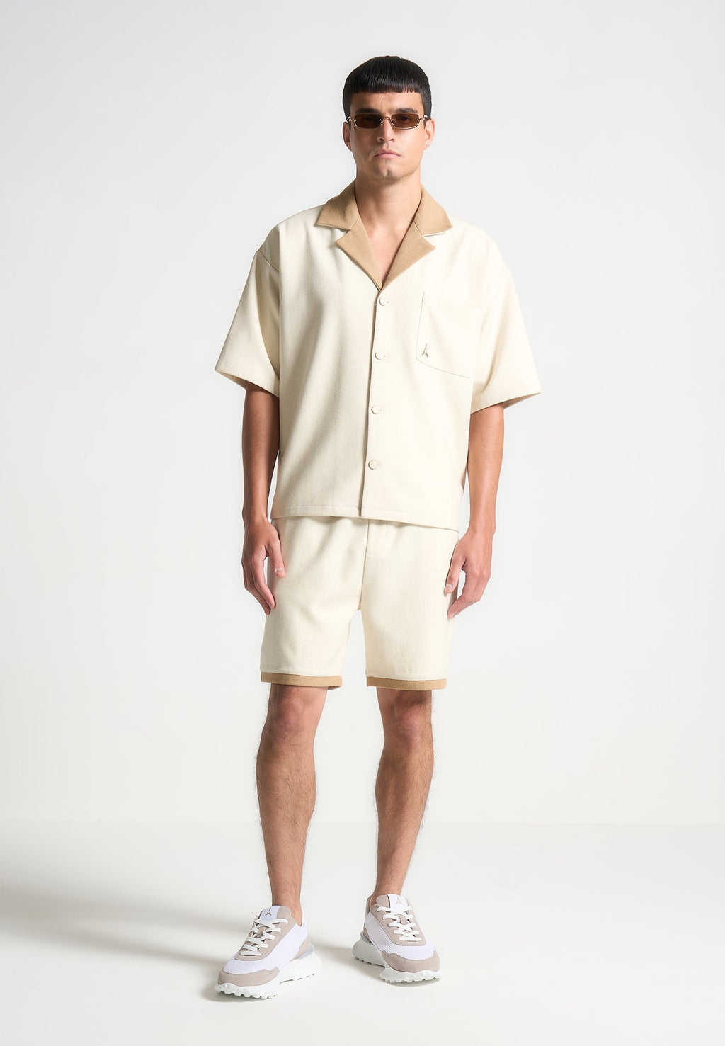 Wool Shorts - Cream/Brown